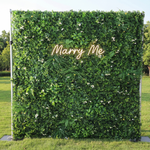 Roll Up Fabric Artificial Vivid Green Grass Wall Wedding Backdrop, Floral Party Decor, Event Photography-AX-086-4