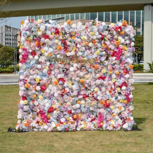 Vibrant and Lush Multicolored Artificial Flower Wall for Every Celebration AX-811-2