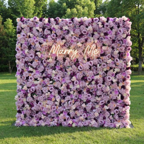 Artificial Floral Wall Backdrop: Lavender Luxe: A Symphony of Serene and Soft Hues-Royal Romance: AX-292