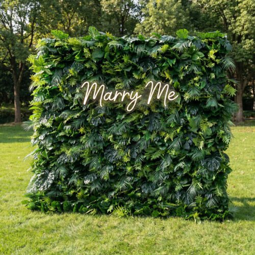 Roll Up Fabric Artificial Grass Wall Wedding Backdrop, Floral Party Decor, Event Photography-AX-311