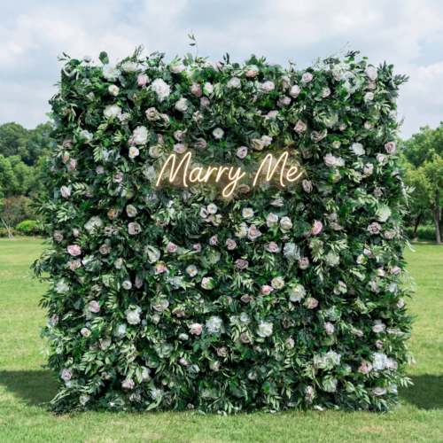 5D Roll-up curtain Green Lush and Deluxe Flower Wall for Events & Weddings Backdrop AX-373