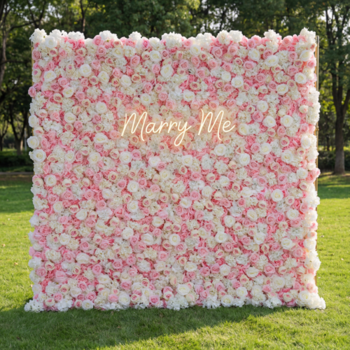 5D Roll Up Artificial Flower Backdrop For Wedding Decoration AX-817