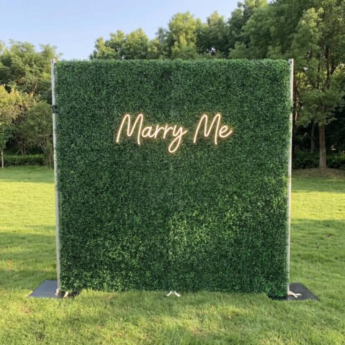 Roll Up Fabric Artificial Green Grass Wall Wedding Backdrop, Floral Party Decor, Event Photography-AX-086