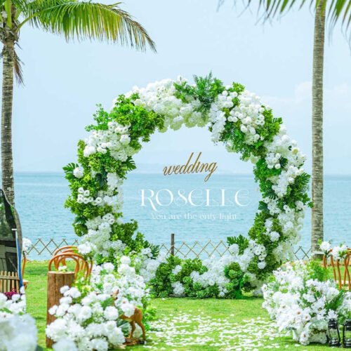 01_e25e68f1-2f1b-41df-9dbc-751e1a925168 Flower Wedding Decor Floral Round Arch 7.8ft - Boho Greenery Artificial Flower Arrangement Backdrop AX-201