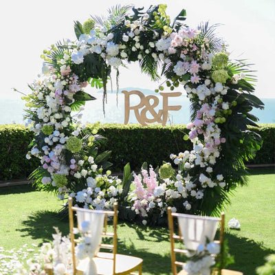 3_1276868d-2cf8-4cc1-bed8-b0c7bfc74b4b Flower Wedding Decor Floral Round Arch 7.8ft - Boho Greenery Artificial Flower Arrangement Backdrop AX-202