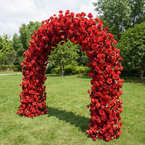 Flower Arch Artificial Rose Backdrop, Wedding Decoration, Floral Event Setup, Romantic Photography Prop AX-330