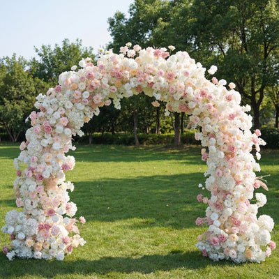 Romantic Wedding Flower Arch Set – Pre-Made Artificial Floral Backdrop for Ceremony & Event Decor AX-380