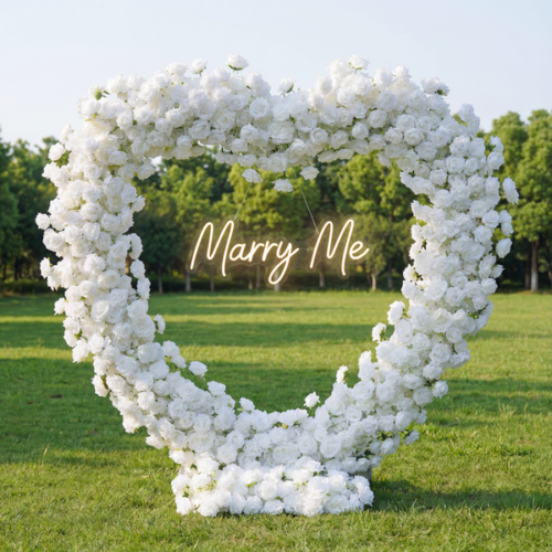nanobanana-cmjjfprmv0rmll4kczvjy8fvb-0 Heart-Shaped Artificial Rose Arch – Romantic Wedding Ceremony Backdrop, Event Decoration, and Floral Display AX-403