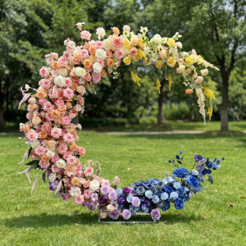 6.5 x 6.5 ft Elegant Artificial Flower Enchanting Floral Arch: A Kaleidoscope of Colors and Grace AX-363